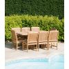 1m x 1.8m - 2.4m Teak Rectangular Extending Table with 8 Marley Chairs - 1