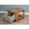 Reclaimed Teak Storage Unit with 1 Natural Wicker Basket - 3