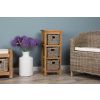 Reclaimed Teak Storage Unit with 3 Natural Wicker Baskets - 4