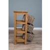 Reclaimed Teak Storage Unit with 3 Natural Wicker Baskets - 2