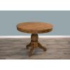 1m Reclaimed Teak Circular Pedestal Dining Table with 4 Donna Armchairs  - 1