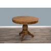 1m Reclaimed Teak Circular Pedestal Dining Table with 2 Riva Tub Dining Chairs  - 2