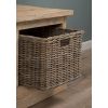 Reclaimed Teak TV Cabinet with Kubu Wicker Draws - White Wash - 4