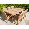 1m x 1.8m - 2.4m Teak Rectangular Extending Table with 8 Marley Chairs - 7