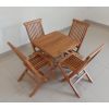Children's 50cm Teak Square Folding Table with 4 Children's Classic Folding Chairs - 1