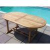 1.6m Teak Oval Pedestal Table with 6 Marley chairs - 1