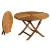 1m Teak Circular Folding Table with 4 Marley Chairs - 4
