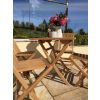 70cm Teak Square Folding Table with 4 Classic Folding Chairs / Armchairs - 8