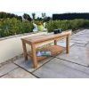 90cm Teak Rectangular Coffee Table with Shelf - 1