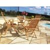 70cm Teak Square Folding Table with 2 Classic Folding Chairs and 2 Harrogate Recliners - 0