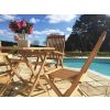 70cm Teak Square Folding Table with 2 Classic Folding Chairs and 2 Harrogate Recliners - 2