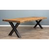 3m Reclaimed Teak Urban Fusion Cross Dining Table with 1 Backless Bench and 4 Latifa Dining Chairs  - 14