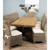 2.4m Reclaimed Teak Urban Fusion Cross Dining Table with 10 Latifa Dining Chairs  - 1