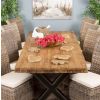 2.4m Reclaimed Teak Urban Fusion Cross Dining Table with 8 Latifa Dining Chairs  - 4