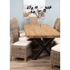 2.4m Reclaimed Teak Urban Fusion Cross Dining Table with 10 Latifa Dining Chairs  - 2