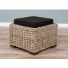 Donna Natural Wicker Armchair with Inset Cushion Footstool  - 2