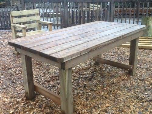 Rustic Garden Table Sustainable Furniture, Rustic Wooden Patio Table