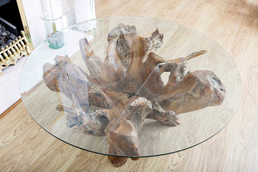 Reclaimed Teak Root Coffee Table - Sustainable Furniture