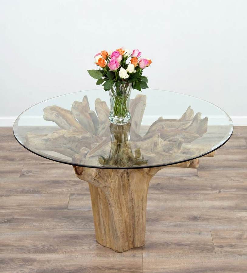1 2m Reclaimed Teak Root Flute Circular Dining Table Sustainable Furniture
