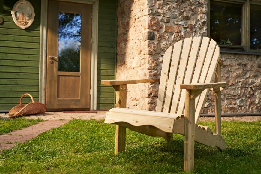 Swedish Redwood Adirondack Relaxing, Wooden Garden Seating Uk