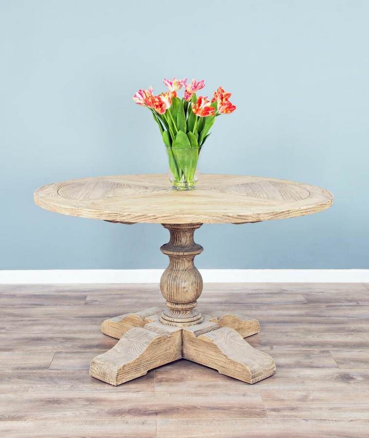 Reclaimed Pine Pedestal Table 1.3m Sustainable Furniture