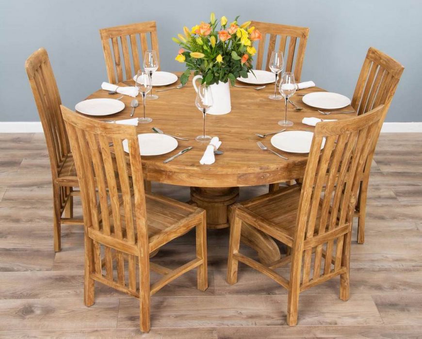 Reclaimed Teak Circular Pedestal Table And Chairs Santos Sustainable Furniture Reclaimed Teak Circular Pedestal Table, Round Pedestal Dining Table And Chairs