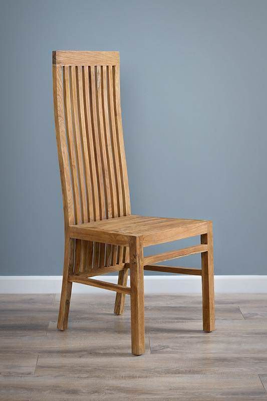 Reclaimed Teak High Backed Dining Chair, High Seat Dining Chairs Uk