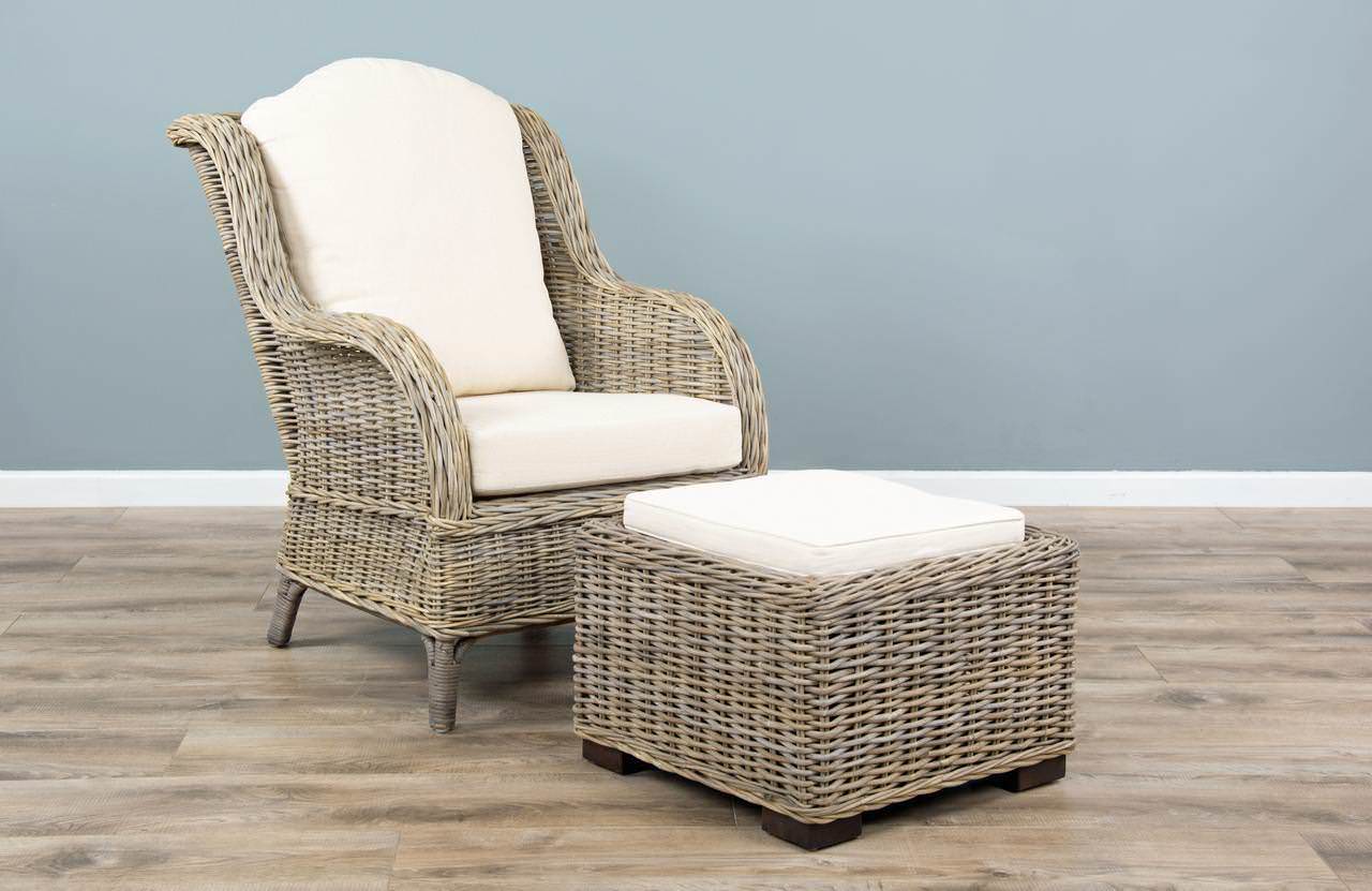 Armchair and outlet stool set