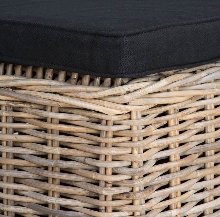 Natural Wicker Glass Topped Coffee Table Sustainable Furniture