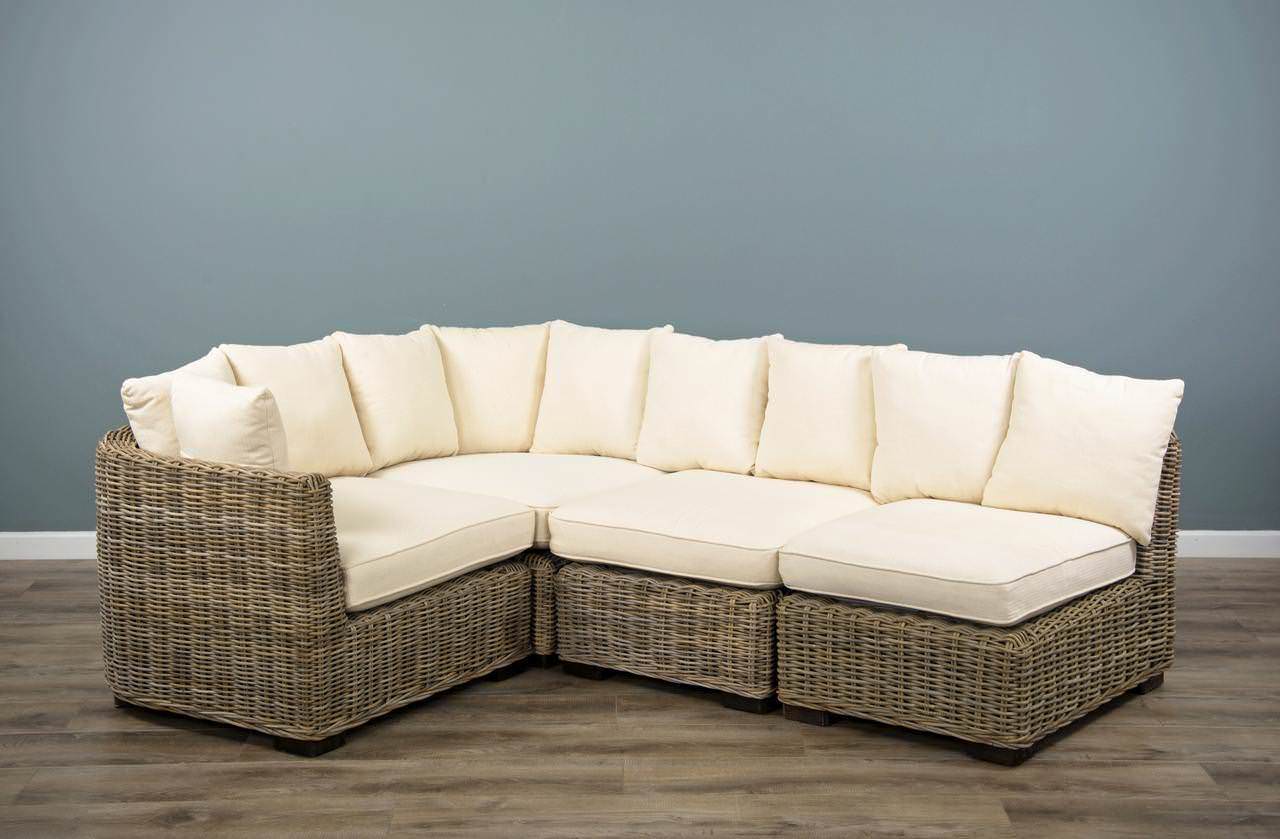 Natural wicker sales outdoor sectional