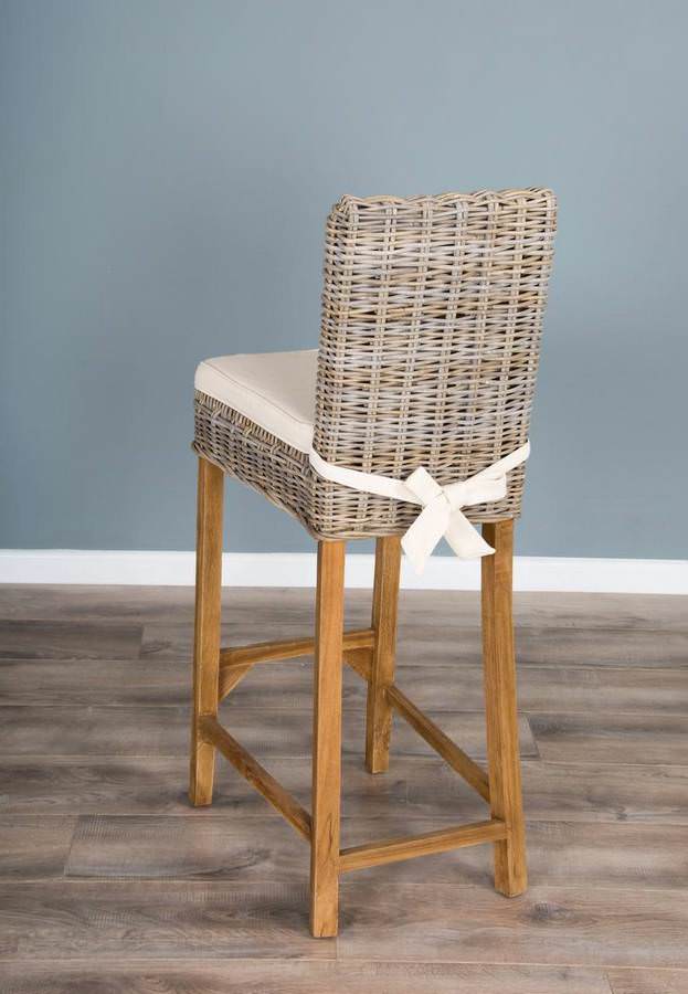 Grey wicker bar new arrivals stools