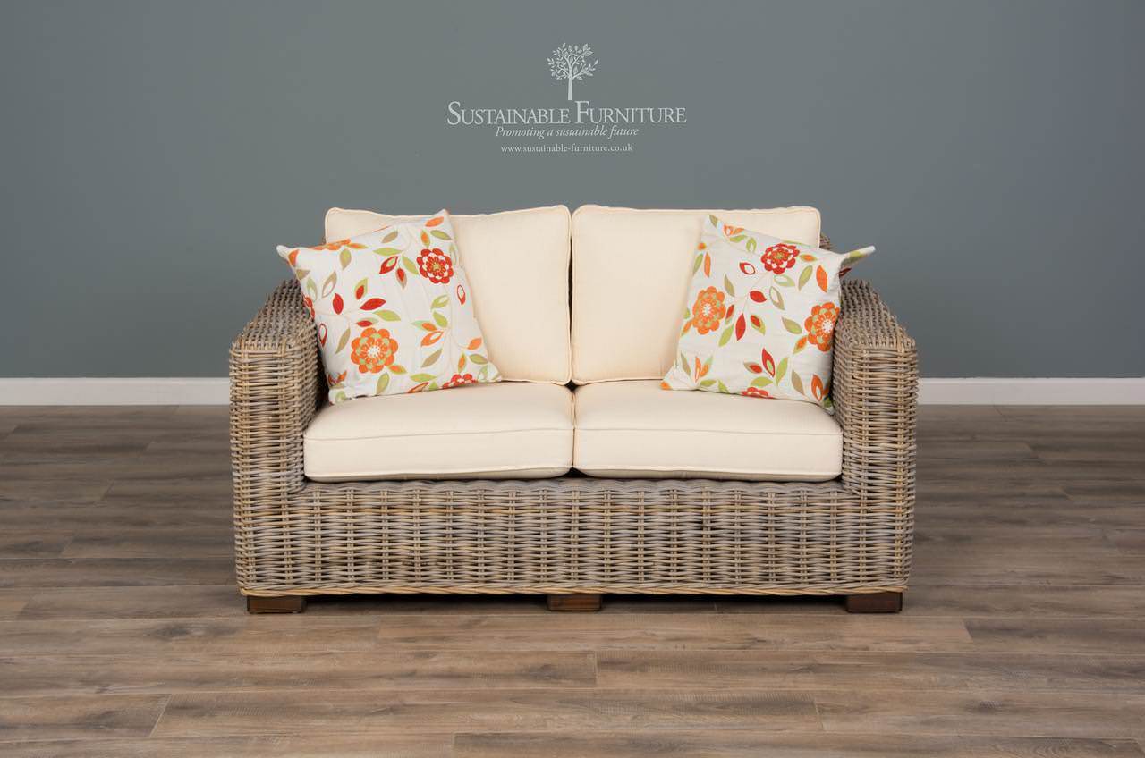 Natural Wicker 2 or 3 Seater Java Sofa Sustainable Furniture