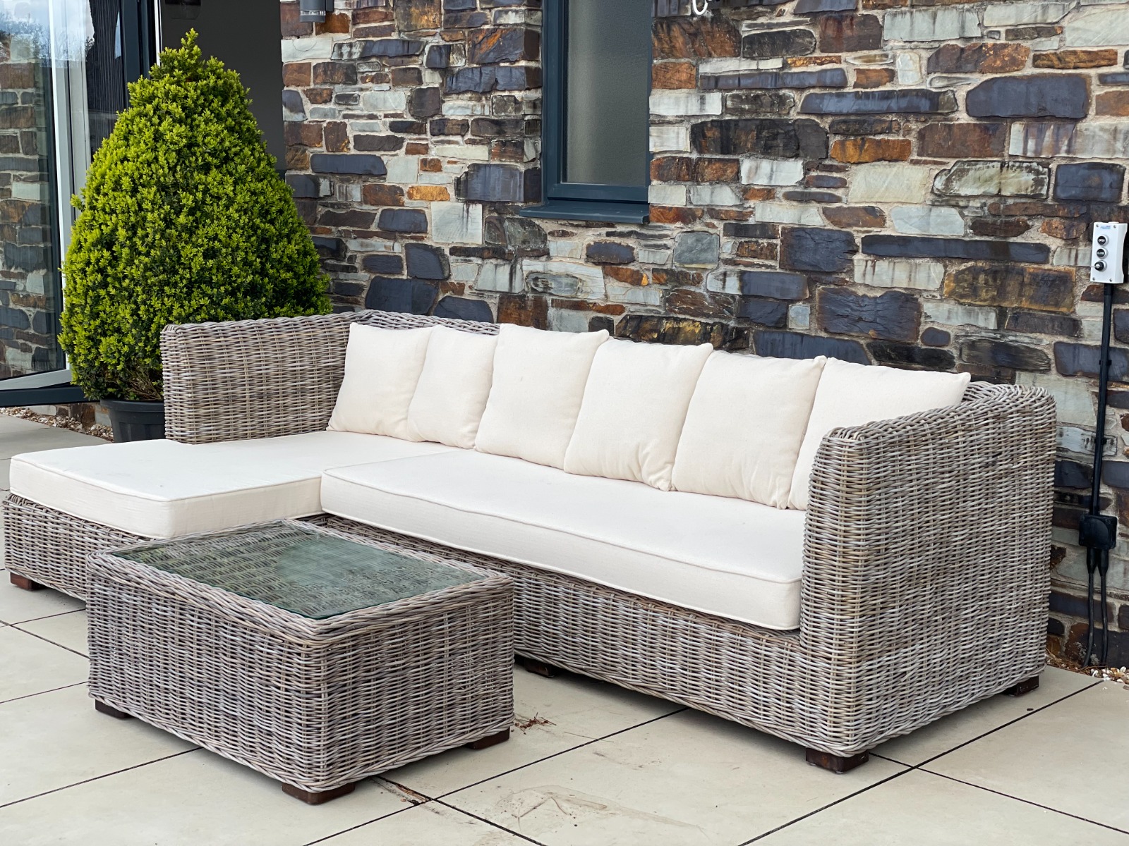 Natural rattan corner sofa new arrivals