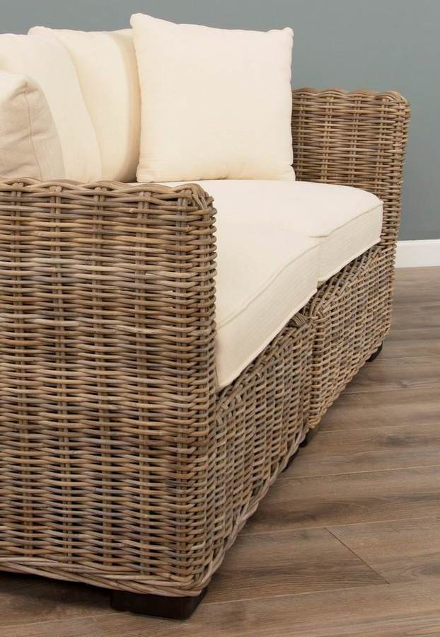 Natural wicker discount outdoor sectional