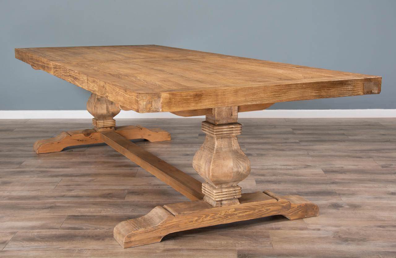 Reclaimed trestle on sale dining table