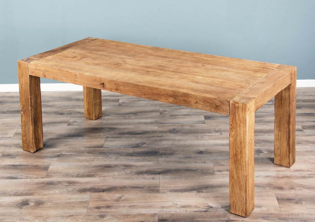 1.8m Reclaimed Elm Luxury Chunky Style Dining Table Sustainable