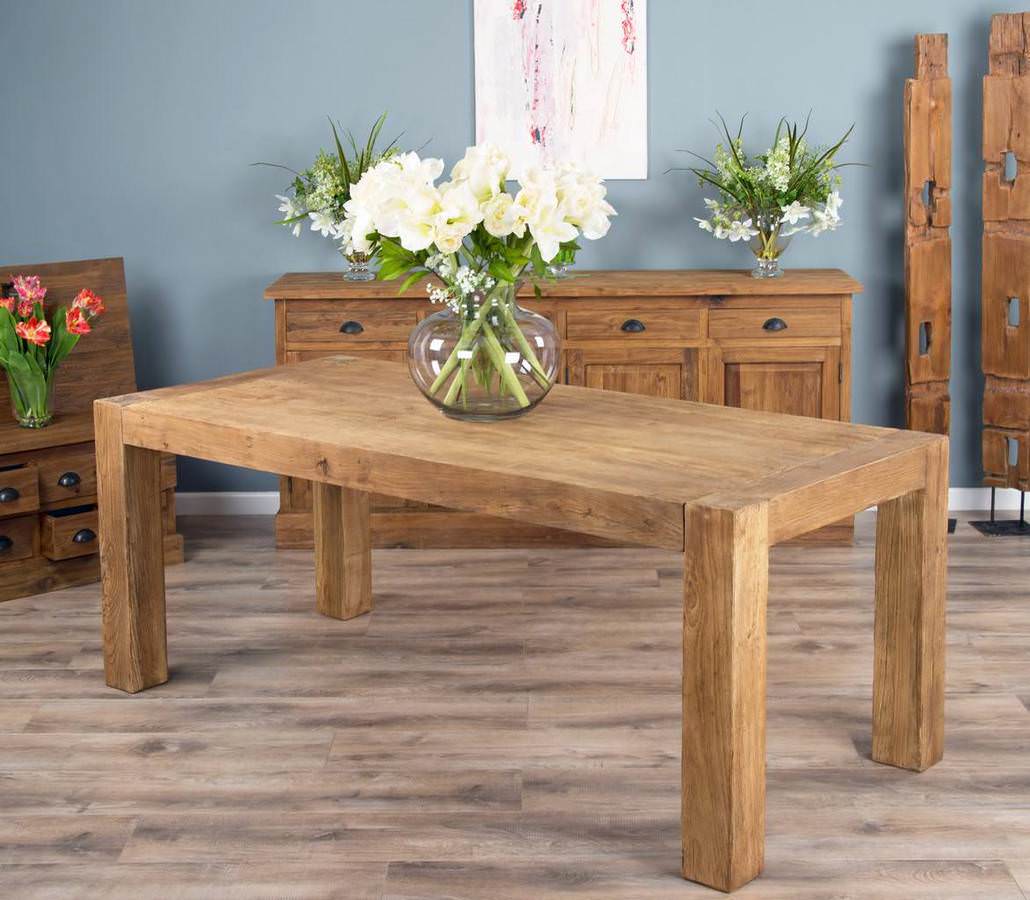 1.8m Reclaimed Elm Luxury Chunky Style Dining Table Sustainable Furniture