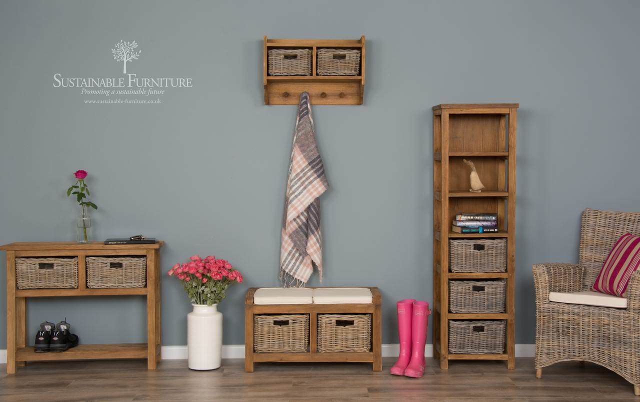 Reclaimed Teak Coat Hook Storage Unit Sustainable Furniture