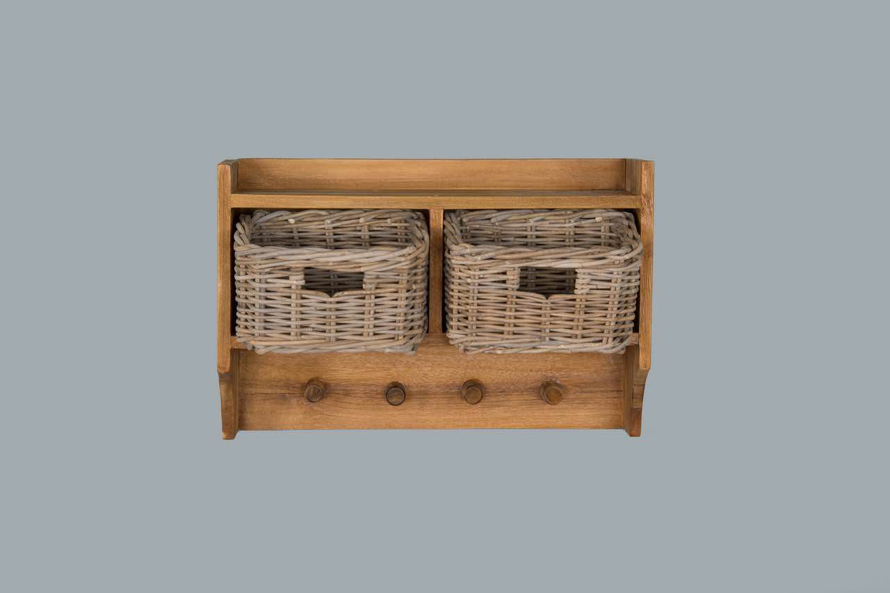 Reclaimed Teak Coat Hook Storage Unit Sustainable Furniture