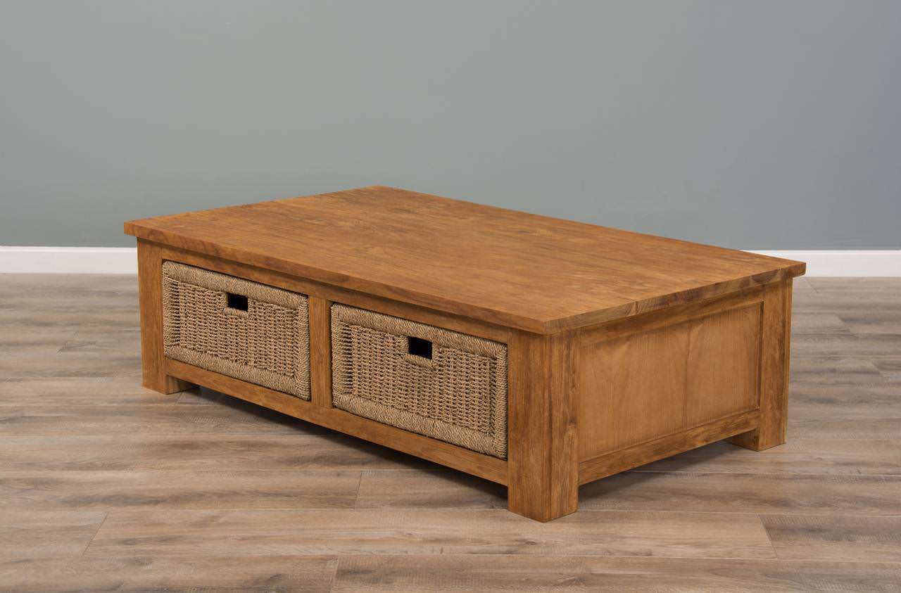 Seagrass coffee table store with storage