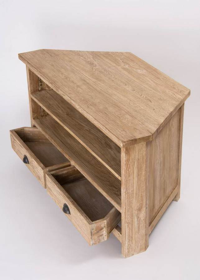 Unfinished wood deals corner tv stand