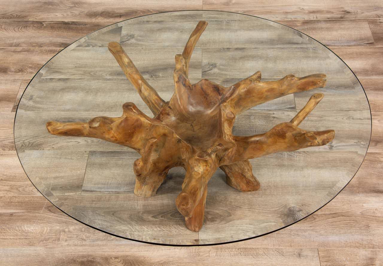 Reclaimed teak root sales coffee table
