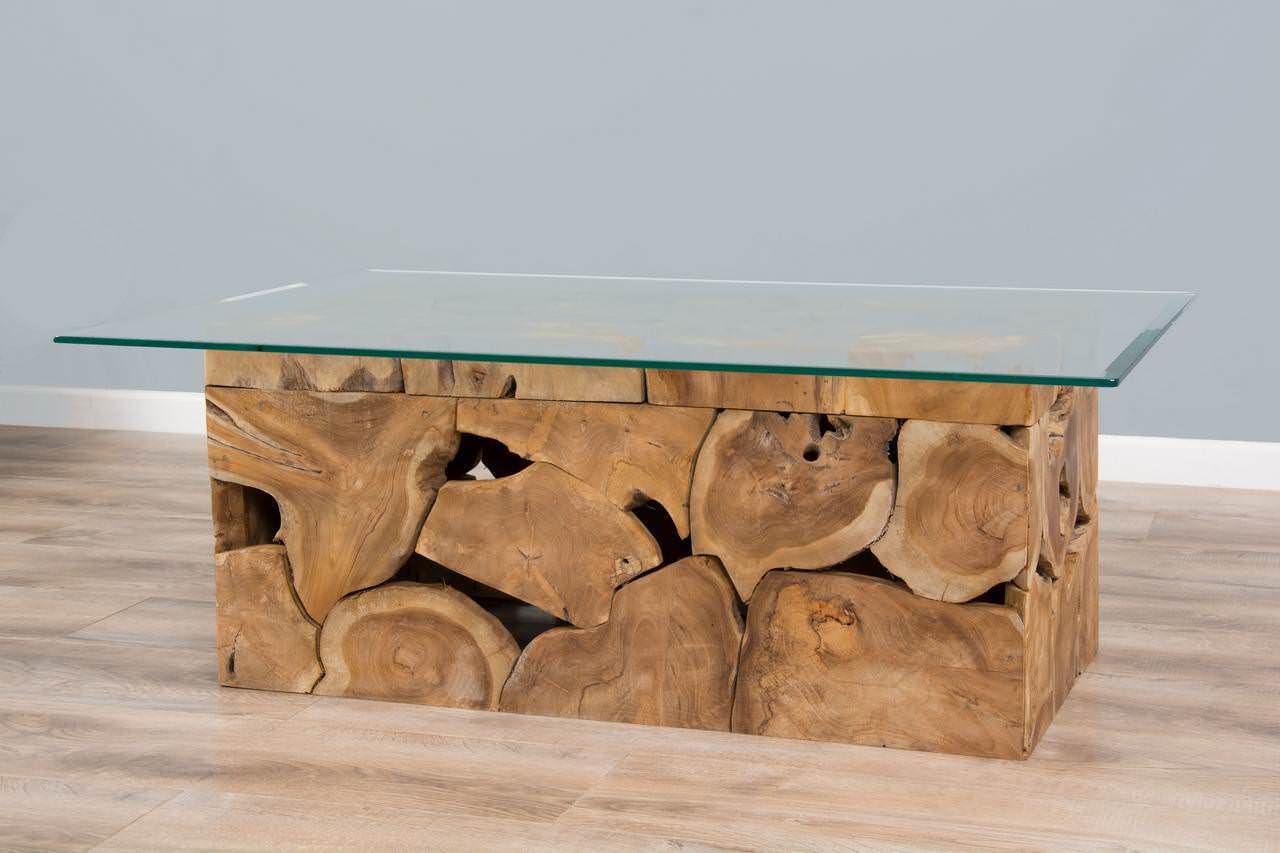 Glass block best sale coffee table