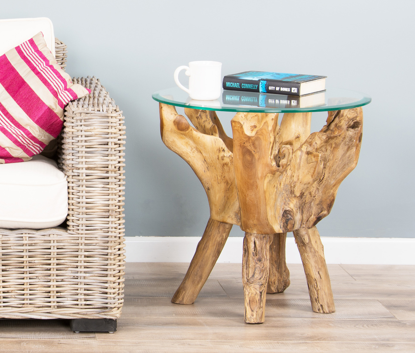 Reclaimed Teak Root Circular Side Table