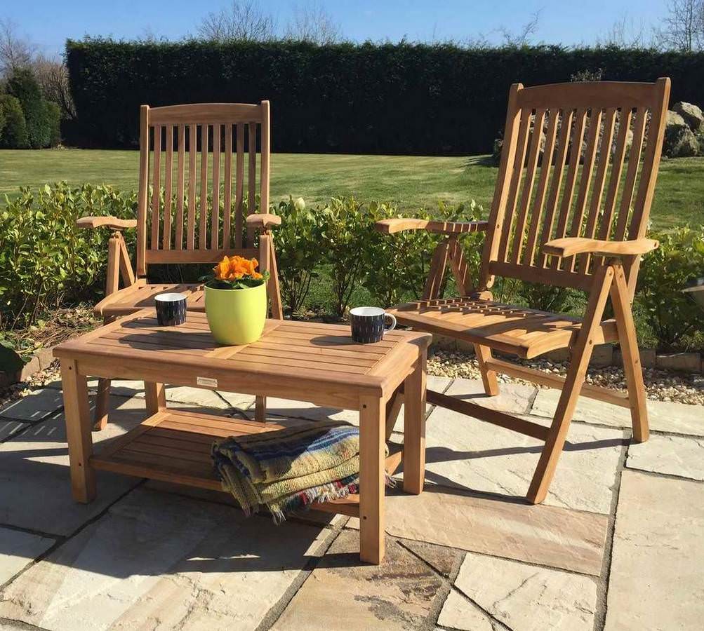 Two Harrogate Luxury Reclining Armchairs with Coffee Table