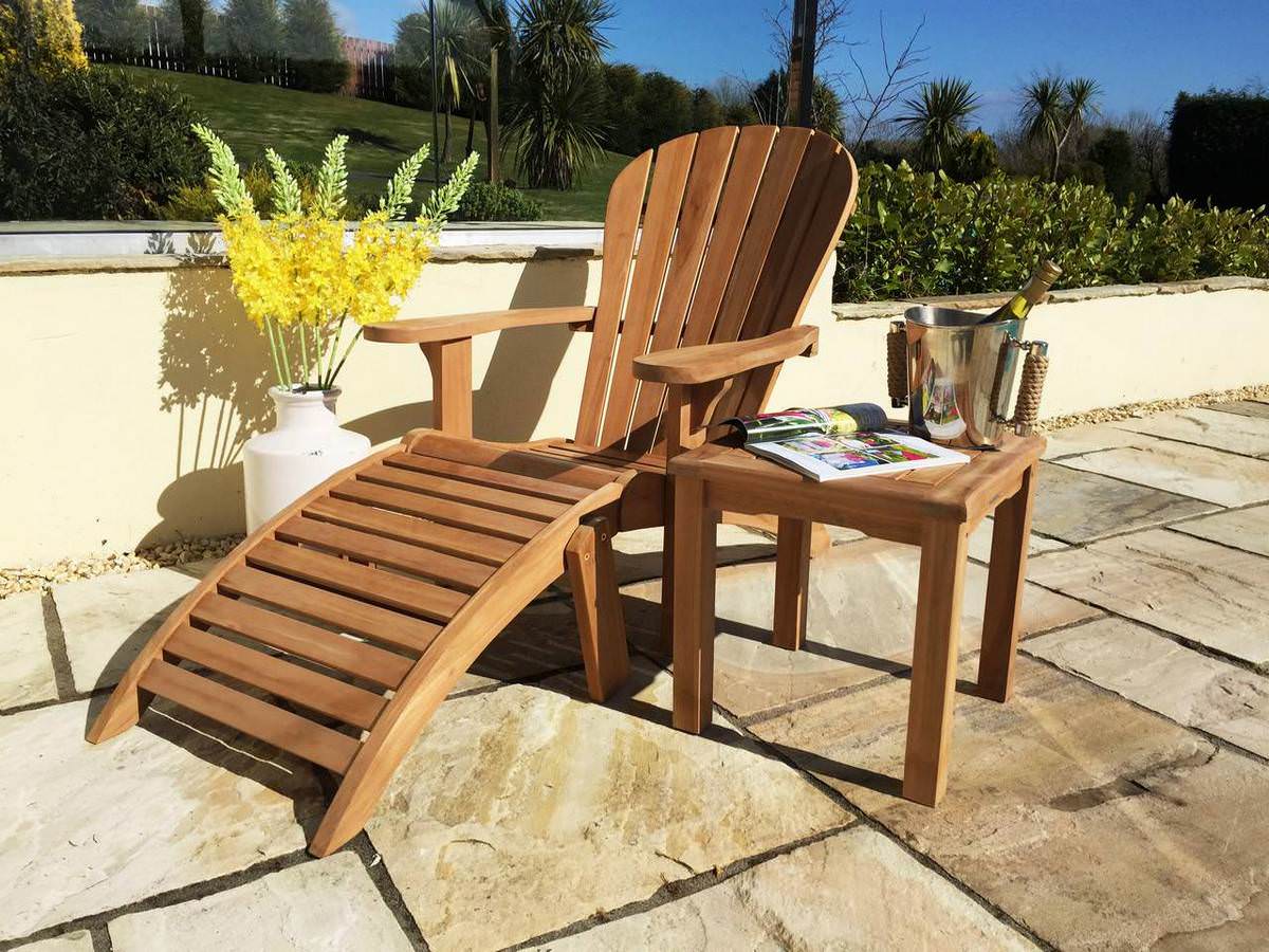 Teak Adirondack Chair with Footstool