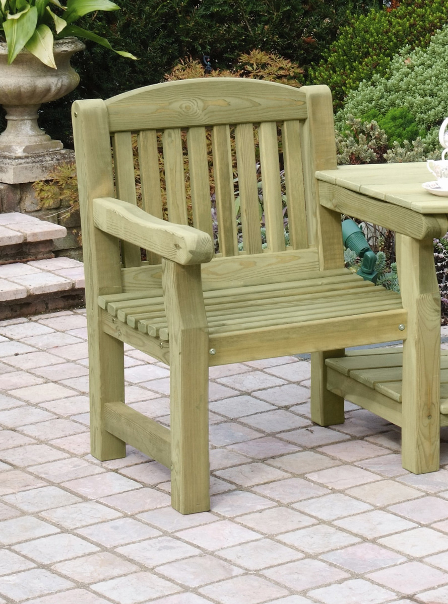 Chunky wooden shop garden chairs
