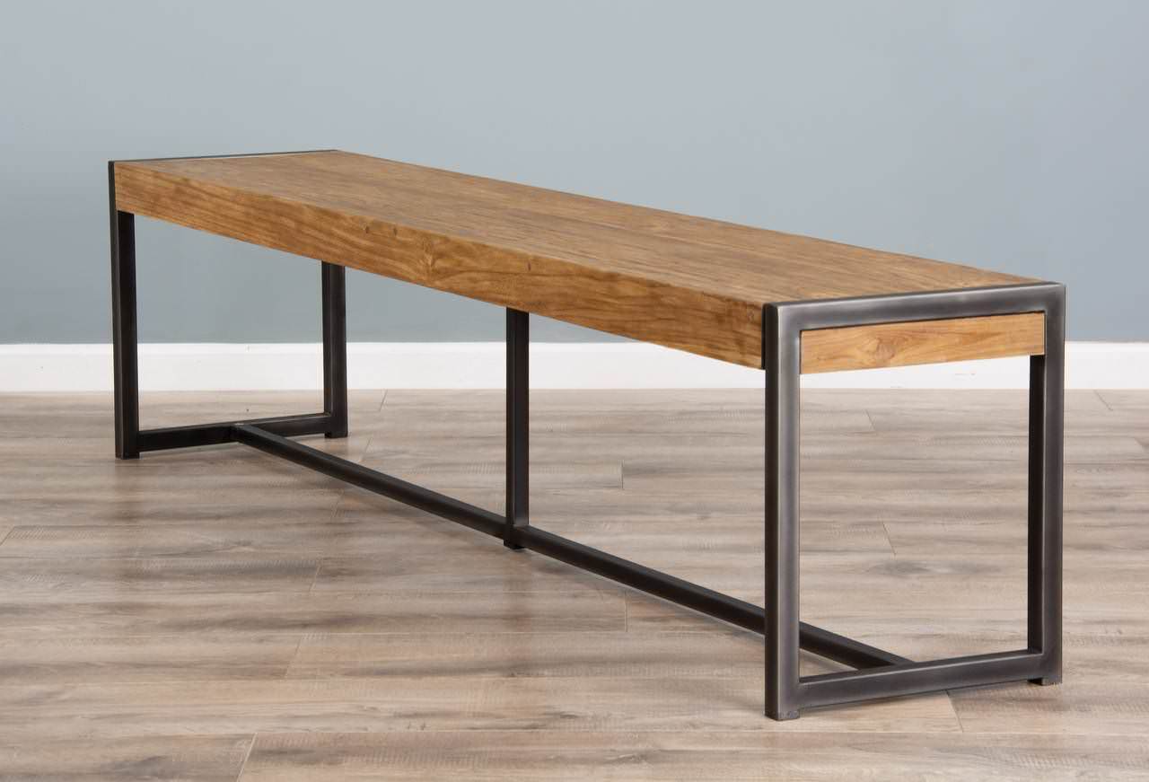 2m Reclaimed Teak Urban Fusion Dining Bench