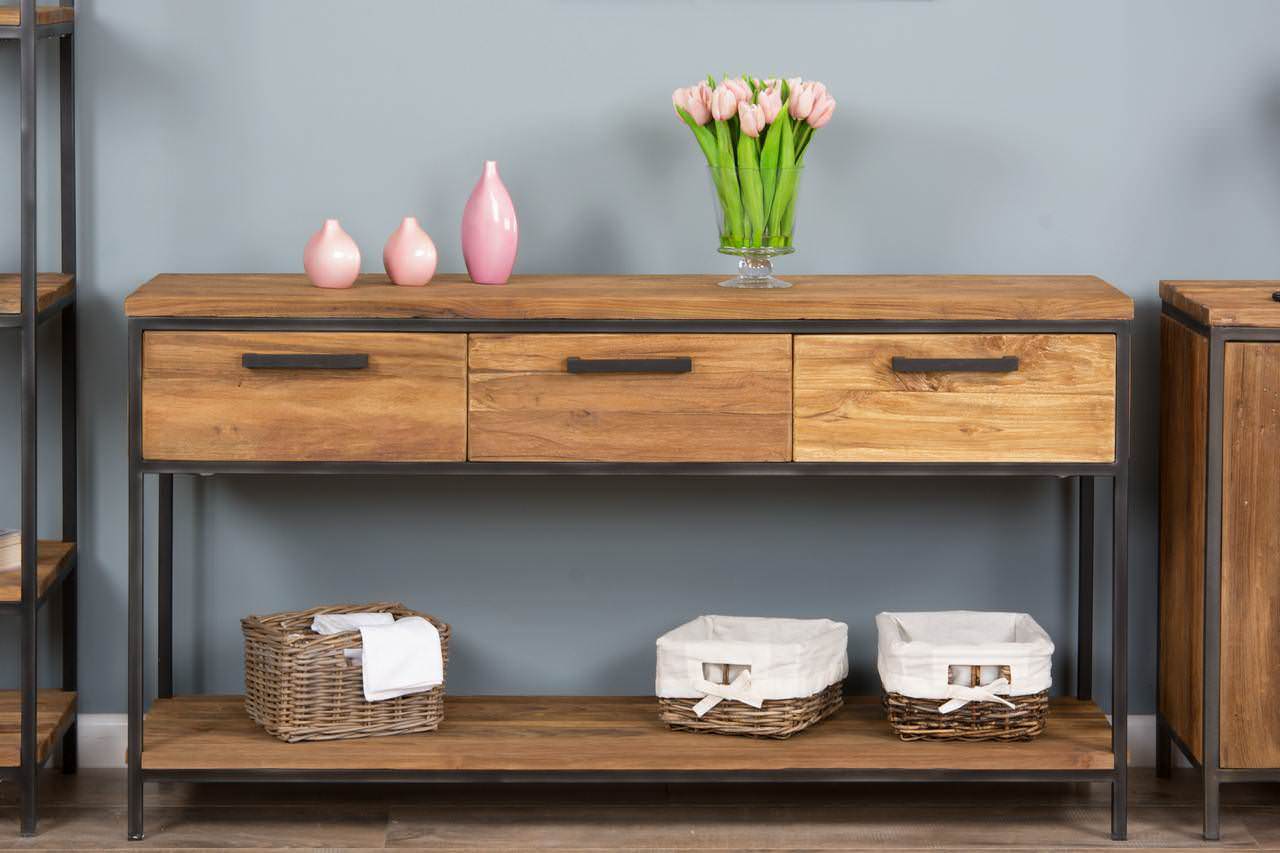 Urban Fusion Three Drawer Console Table